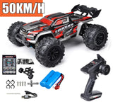 Toy truck with remote control, battery, and accessories