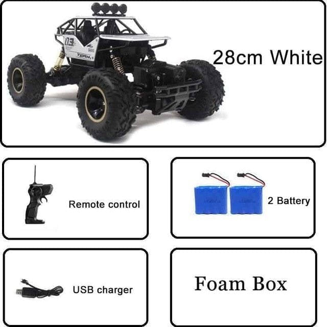 Model of a remote-controlled vehicle with accessories.