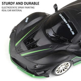 Black and green toy car with 'Daihatsu' branding