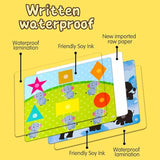 Illustration of a waterproof screen protector with cartoon elephants on a yellow background