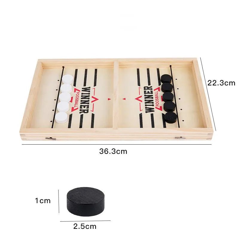 Wooden game set with checkers and dimensions