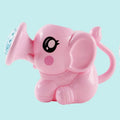 Pink elephant-shaped toy with a black eye