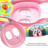 Inflatable toy car seat with steering wheel and measurements