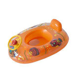 Orange inflatable baby seat with colorful designs