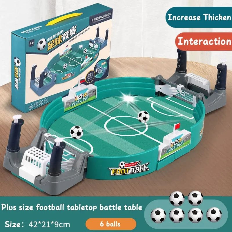 Tabletop football game with packaging and additional balls.