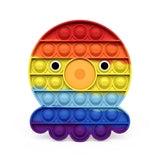 Colorful pop-it toy with rainbow pattern 