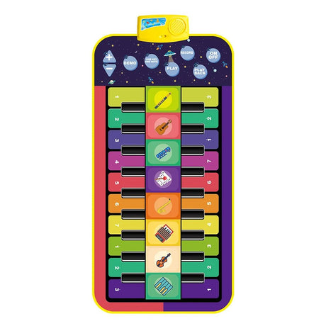 Colorful toy keyboard with various buttons.