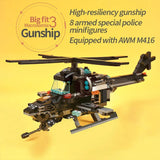 Toy helicopter with text about 'Big fit Macrosomia Gunship'.