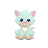 1PC Turtle Silicone Teether - Food Grade, Baby-Safe - Mint Cat image