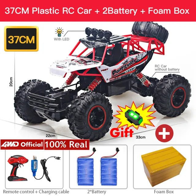 37CM Plastic RC Car with 2 Batteries and Foam Box 