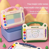 Children's drawing board with color zones and doodle area 