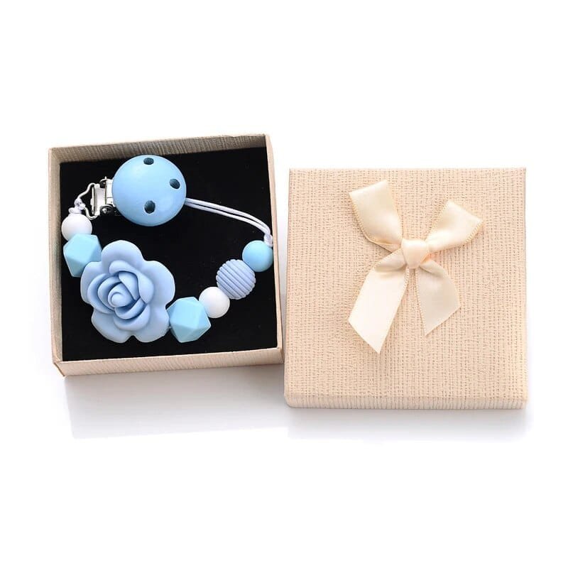 Personalized Baby Pacifier Clips with Name - Silicone Beaded Chain - Color 19 image