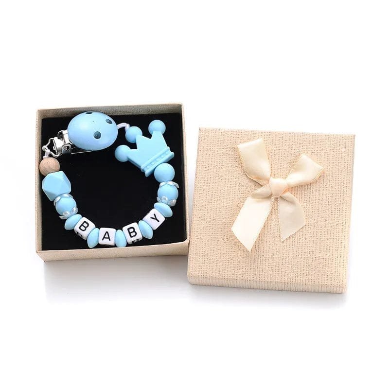 Personalized Baby Pacifier Clips with Name - Silicone Beaded Chain - Color 5 image