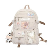 Creamy White High School Backpack for Girls.