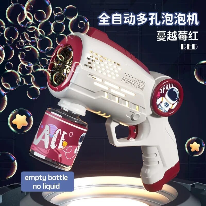 Bubble gun with bubble solution container.