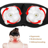 Massage device with ergonomic design and bi-directional movement on a white background