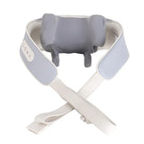 Message-Belt with gray cushion and white straps on a white background
