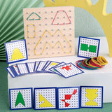 Educational children's toy set with geometric shapes and cards