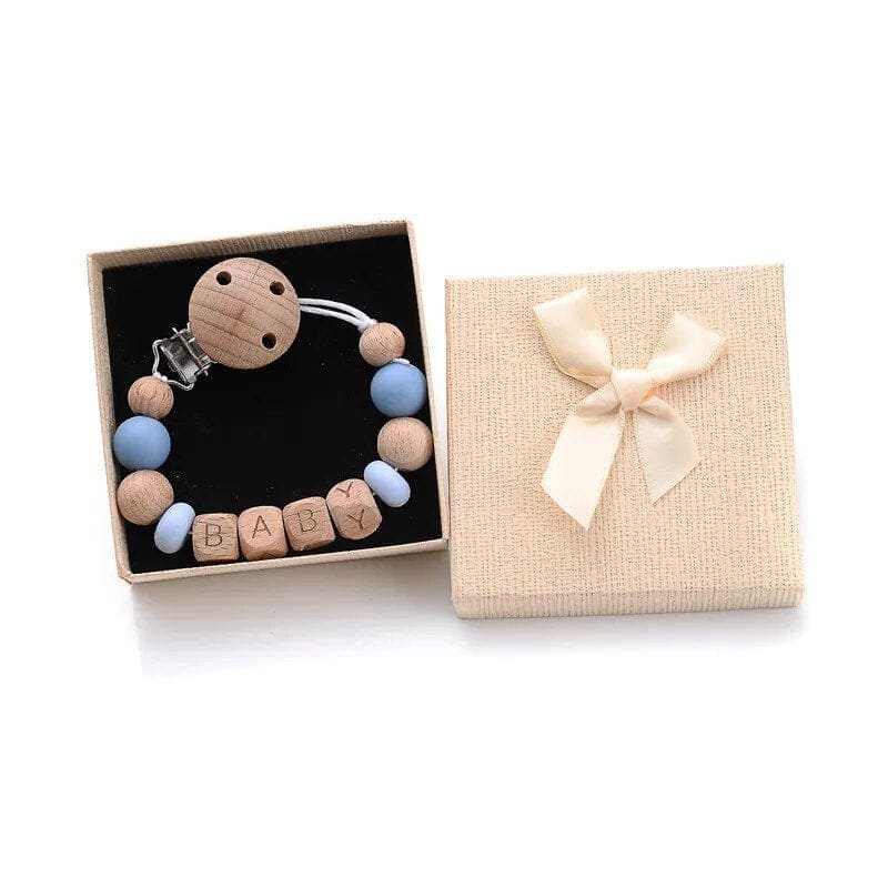 Personalized Baby Pacifier Clips with Name - Silicone Beaded Chain - Color 9 image