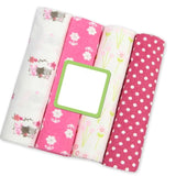 Four fabric swatches with different patterns.