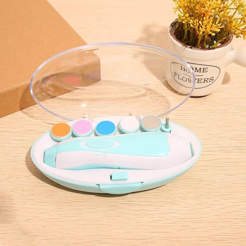 6-in-1 Electric Baby Nail Trimmer & Manicure Kit - Blue image