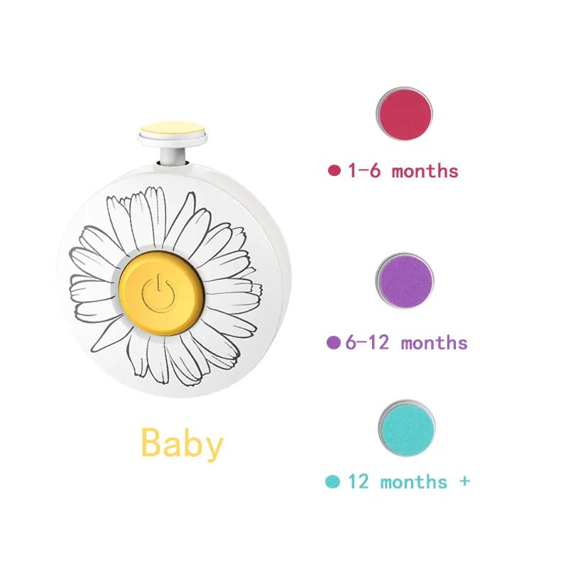 Electric Baby Nail Trimmer & Manicure Kit for Newborns - white 3 grind heads image
