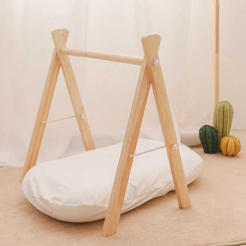 Natural Wooden Baby Gym & Teether with Clouds & Rodent image 4