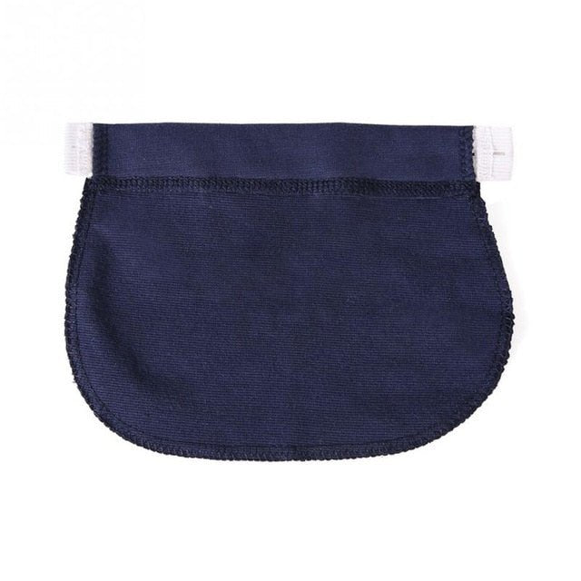 Navy blue fabric with white trim on a white background