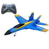 Blue and yellow toy airplane with remote control