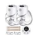 Pair of breast pumps with accessories on a white background