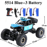 Blue remote control monster truck with accessories 