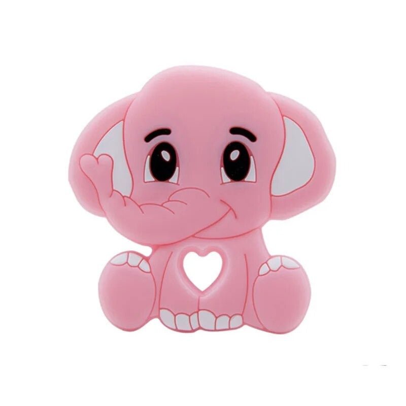 1PC Turtle Silicone Teether - Food Grade, Baby-Safe - pink Elephant image