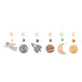 Natural Wooden Baby Gym & Teether with Clouds & Rodent - Space Pendants image