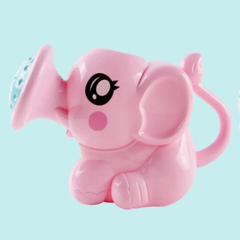 Pink elephant-shaped toy with a black eye