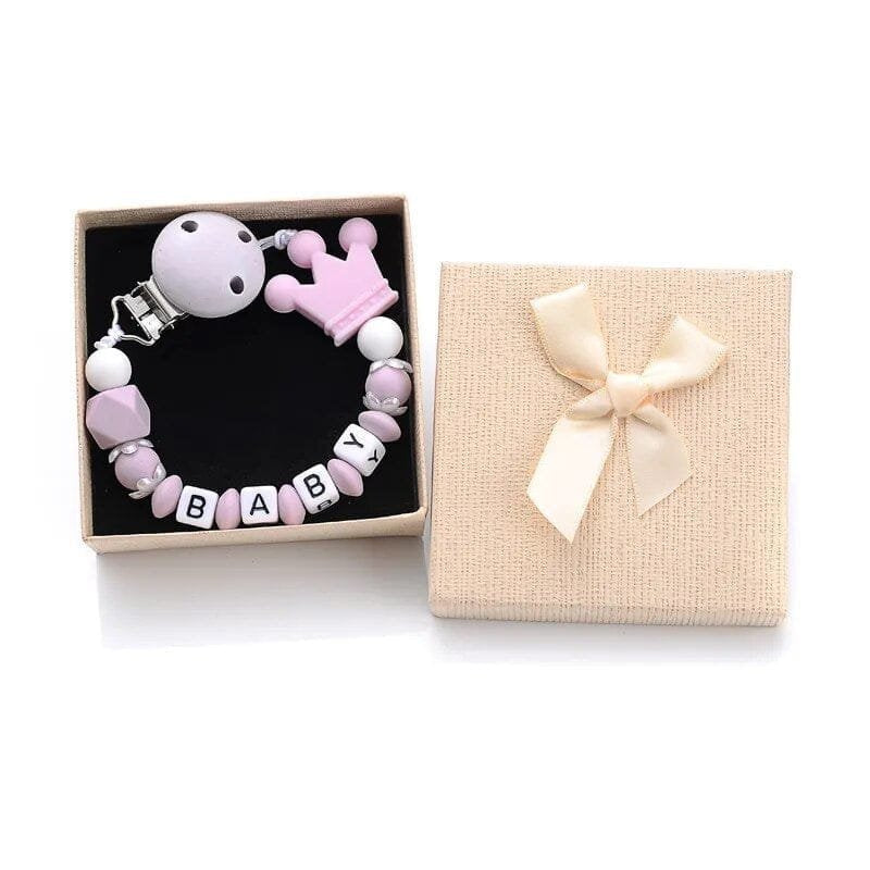 Personalized Baby Pacifier Clips with Name - Silicone Beaded Chain - Color 7 image