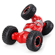 Red toy car with black tires
