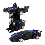 Transforming toy car with robot and car modes