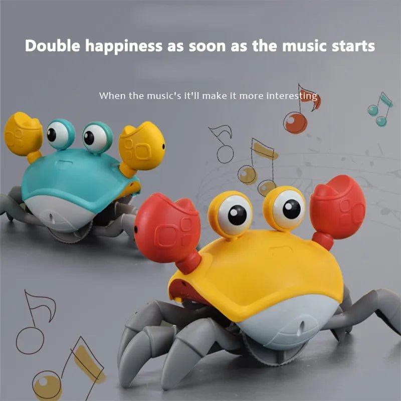 Two toy crabs with music notes.