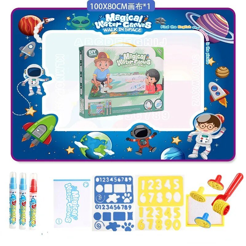 Space-themed drawing mat 