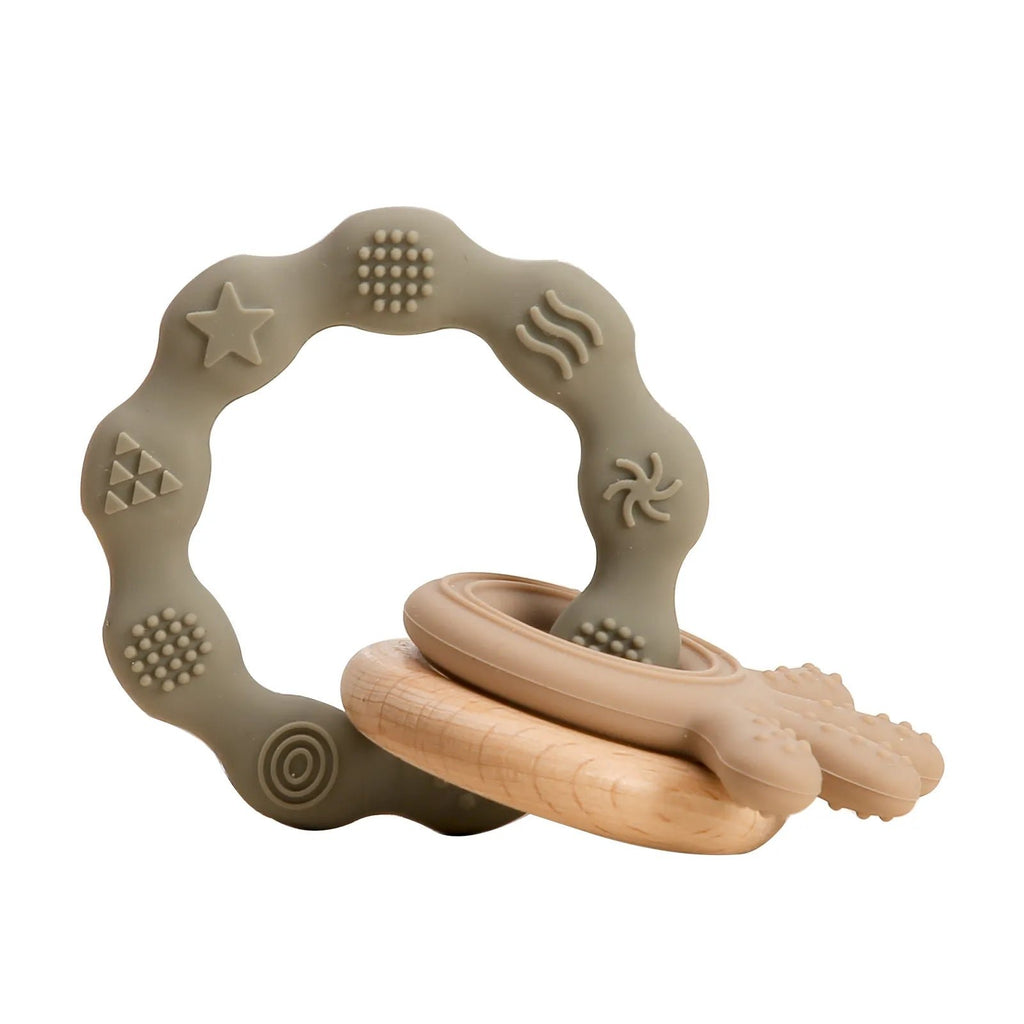 1PC Koala & Elephant Silicone Teether Handbell Rattles - Coffee Octopus image