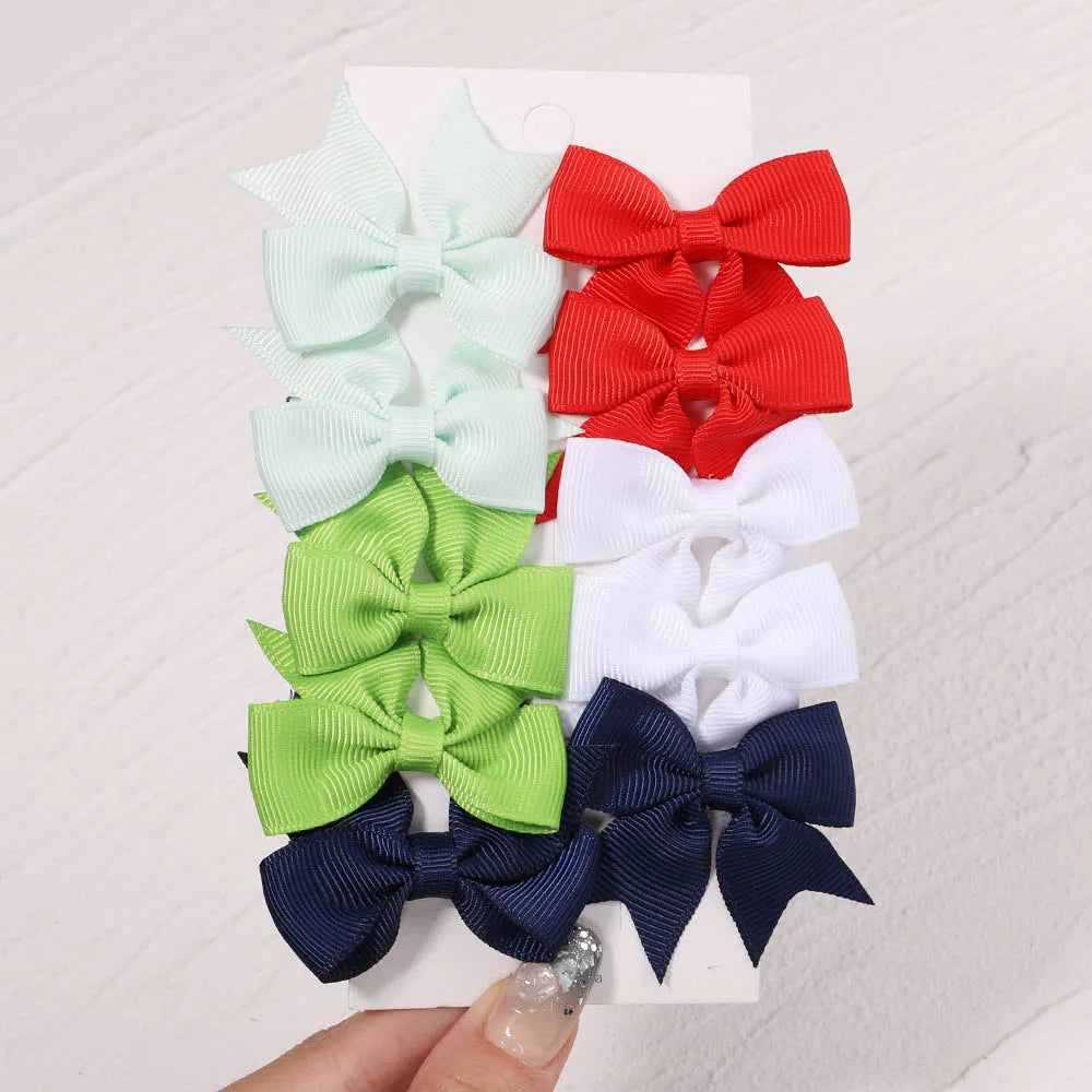 10Pc Cute Bowknot Clips Set for Girls