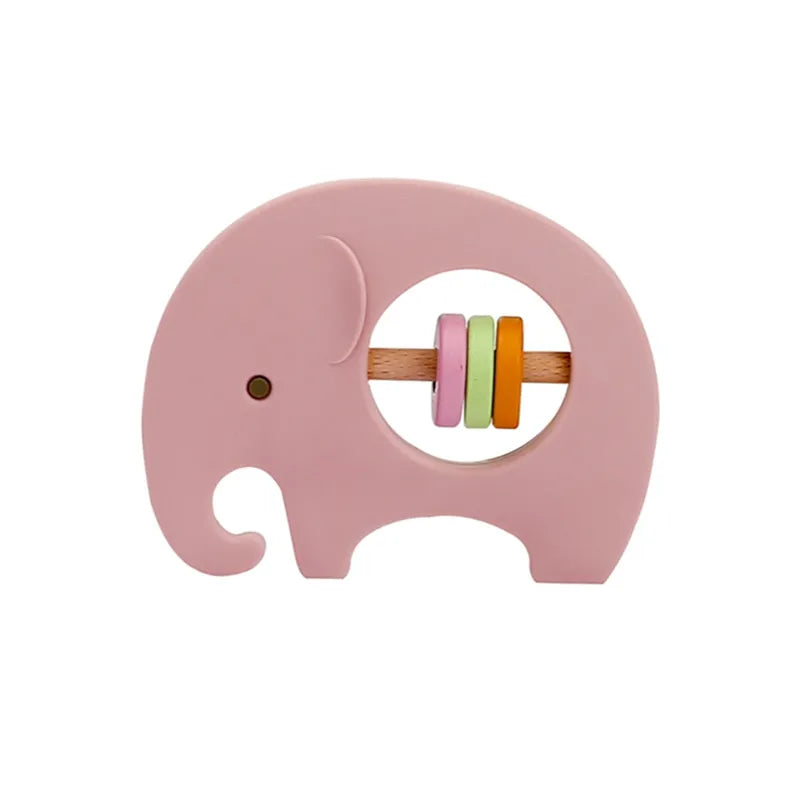 Koala & Elephant Silicone Teether Handbell Rattles