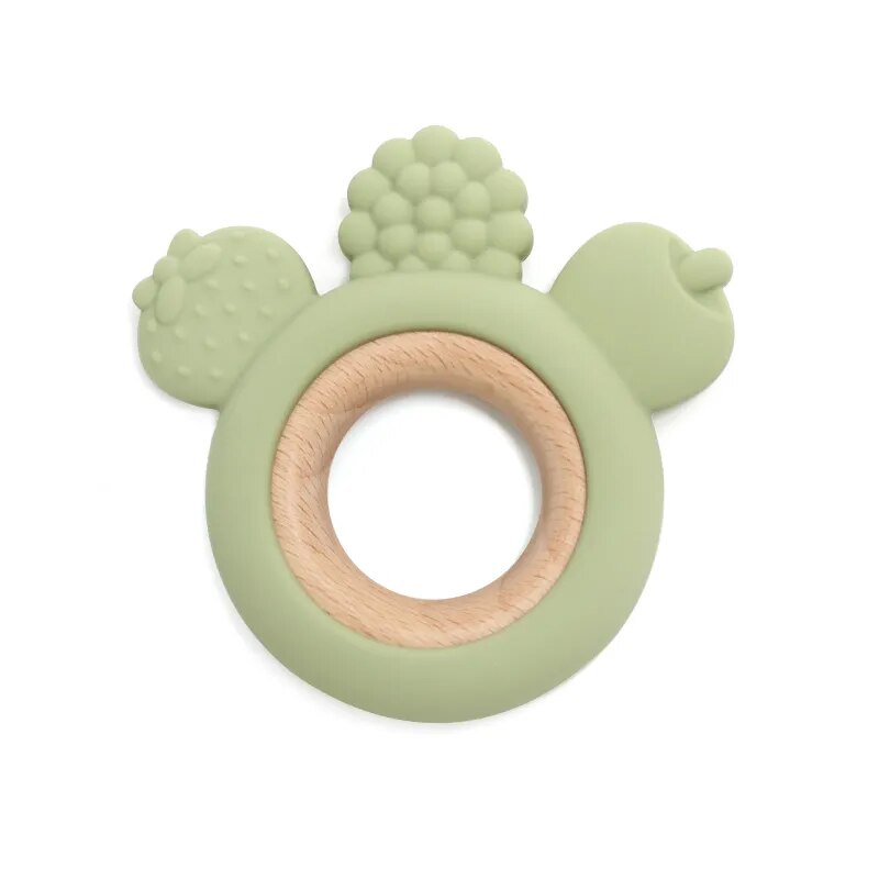 Rudder-Shape Silicone & Wooden Teether Toy