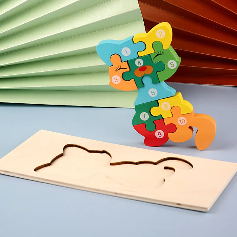 3D Dinosaur Puzzle - Montessori Wooden Toy