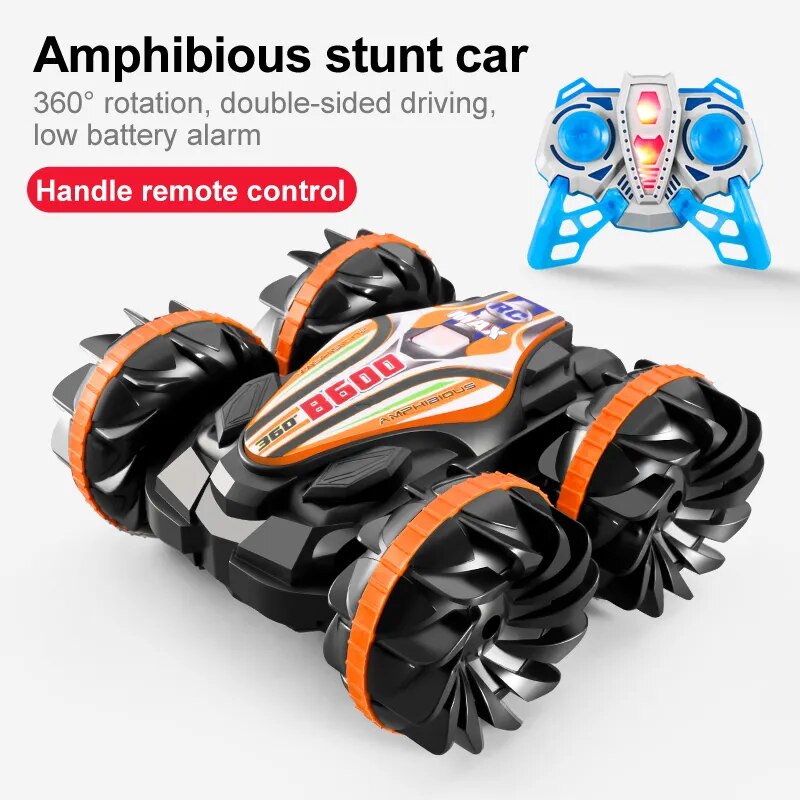 Amphibious Stunt RC Car, Double-Sided Flip, Outdoor Toy for Boys Success