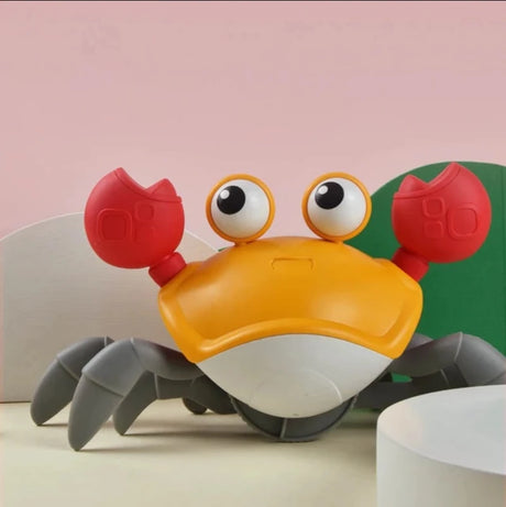 Toy crab with a pink background