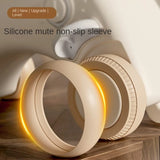 Silicone mute non-slip sleeve with text on a blurred background