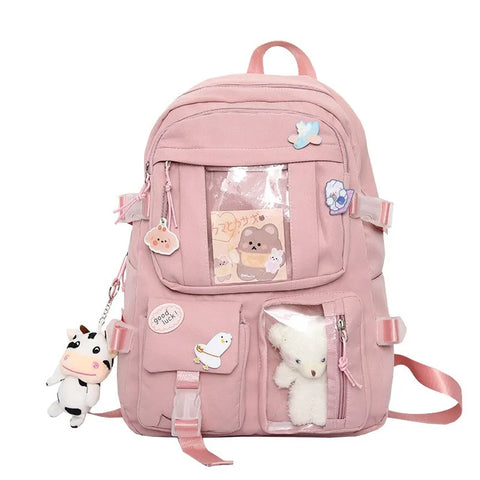 Pink & Purple High School Backpack for Girls