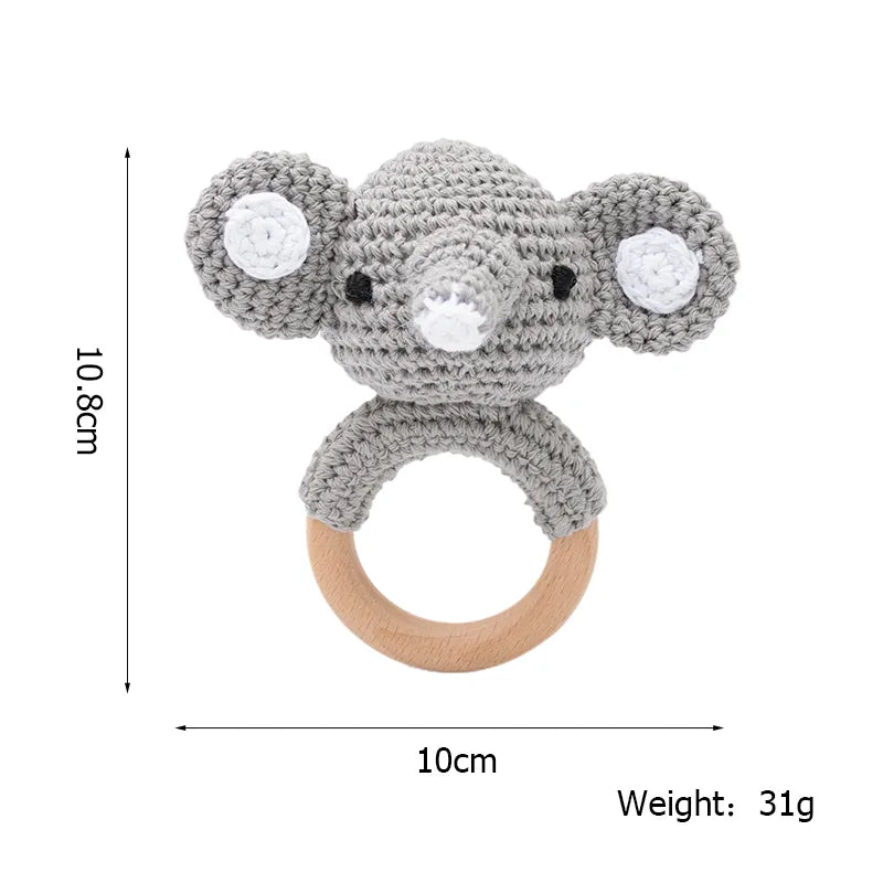 Crochet Animal Wooden Teether & BPA