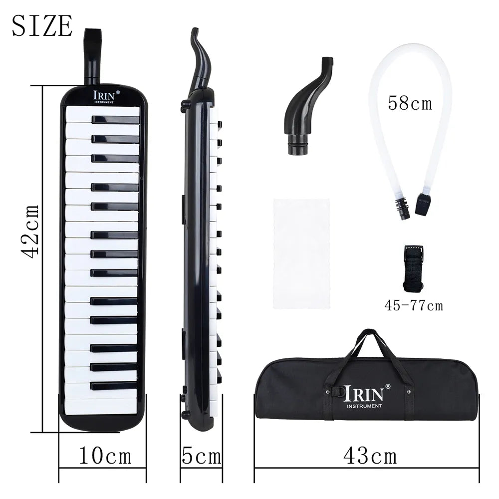 IRIN Melodica-Tastatur mit 32 Tasten – Mundharmonika-Stil mit Tragetasche 